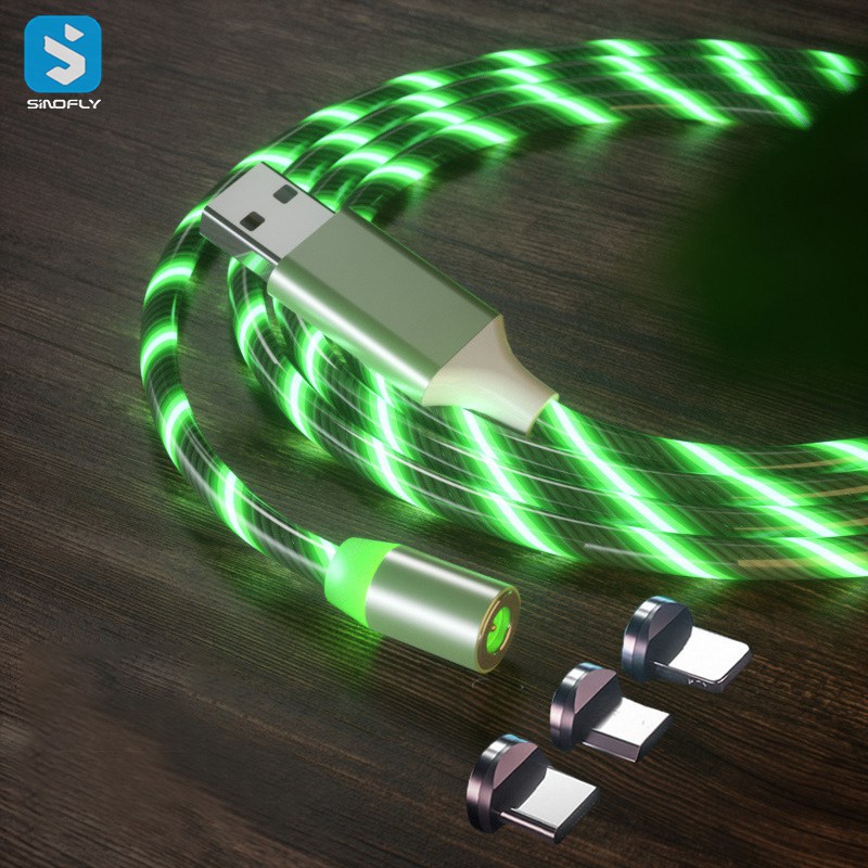 3 in 1 magnet Luminous charging cable